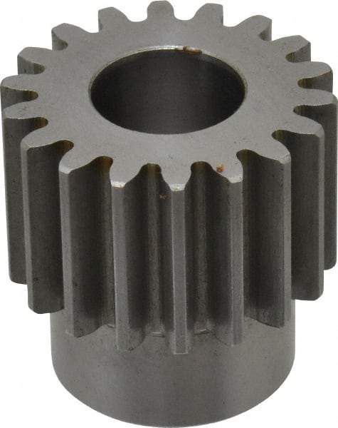 Browning - 12 Pitch, 1-1/2" Pitch Diam, 1.66" OD, 18 Tooth Spur Gear - 1" Face Width, 3/4" Bore Diam, 1-1/4" Hub Diam, 20° Pressure Angle, Steel - Eagle Tool & Supply