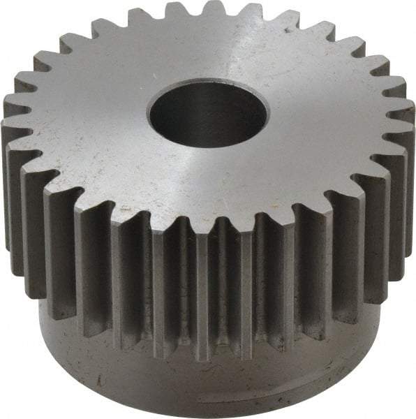 Browning - 12 Pitch, 2-1/2" Pitch Diam, 2.66" OD, 30 Tooth Spur Gear - 1" Face Width, 3/4" Bore Diam, 2-1/4" Hub Diam, 20° Pressure Angle, Steel - Eagle Tool & Supply