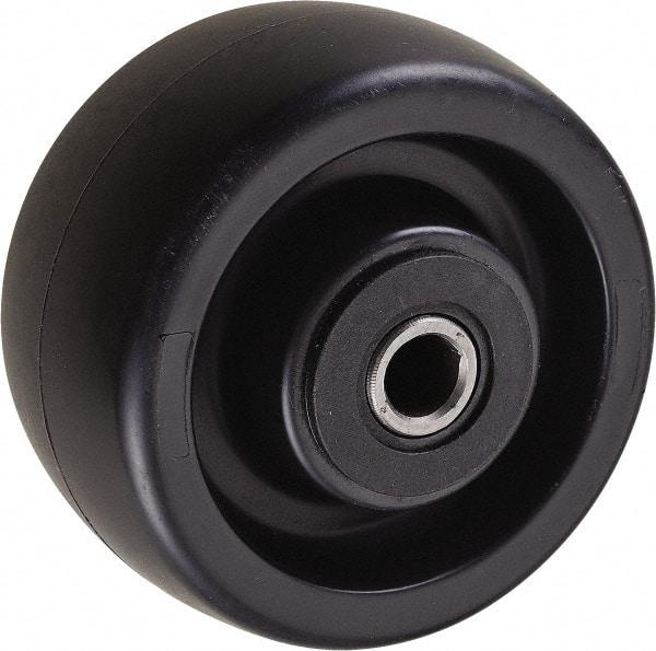 Value Collection - 4 Inch Diameter x 2 Inch Wide, Polyolefin Caster Wheel - 350 Lb. Capacity, 2-3/16 Inch Hub Length, 1/2 Inch Axle Diameter, Roller Bearing - Eagle Tool & Supply