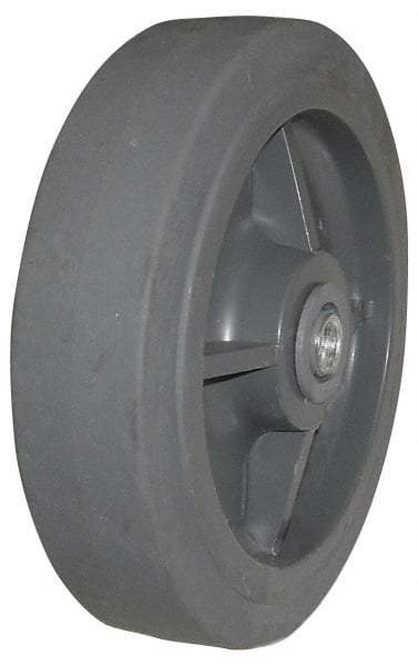 Value Collection - 6 Inch Diameter x 2 Inch Wide, Solid Rubber Caster Wheel - 400 Lb. Capacity, 2-3/16 Inch Hub Length, 1/2 Inch Axle Diameter, Roller Bearing - Eagle Tool & Supply