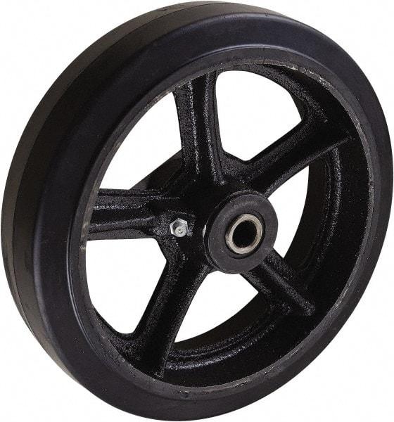 Value Collection - 8 Inch Diameter x 2 Inch Wide, Rubber Caster Wheel - 1,000 Lb. Capacity, 2-3/16 Inch Hub Length, 3/4 Inch Axle Diameter, Roller Bearing - Eagle Tool & Supply