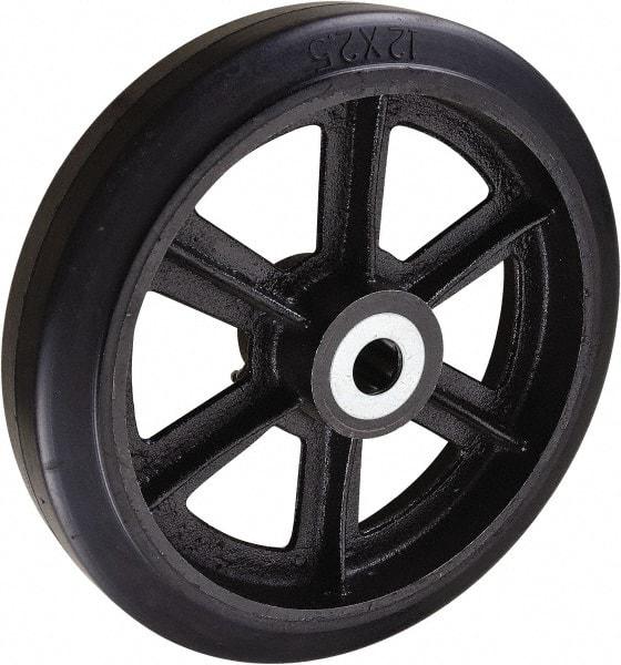Value Collection - 12 Inch Diameter x 2-1/2 Inch Wide, Rubber Caster Wheel - 1,700 Lb. Capacity, 2-3/4 Inch Hub Length, 1 Inch Axle Diameter, Roller Bearing - Eagle Tool & Supply