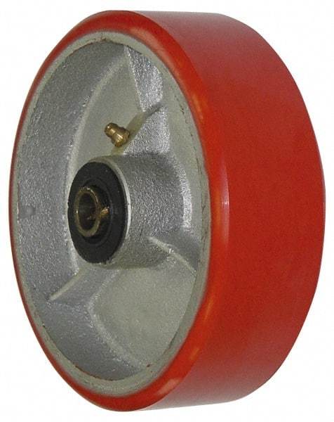 Value Collection - 6 Inch Diameter x 2 Inch Wide, Polyurethane Caster Wheel - 1,100 Lb. Capacity, 2-3/16 Inch Hub Length, 3/4 Inch Axle Diameter, Roller Bearing - Eagle Tool & Supply