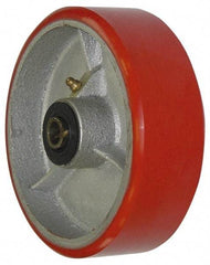 Value Collection - 6 Inch Diameter x 2 Inch Wide, Polyurethane Caster Wheel - 1,100 Lb. Capacity, 2-3/16 Inch Hub Length, 3/4 Inch Axle Diameter, Roller Bearing - Eagle Tool & Supply