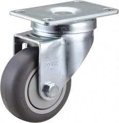Value Collection - 3" Diam x 1-1/4" Wide x 4-3/8" OAH Top Plate Mount Swivel Caster - Soft Rubber, 200 Lb Capacity, Ball Bearing, 2-7/8 x 3-5/8" Plate - Eagle Tool & Supply