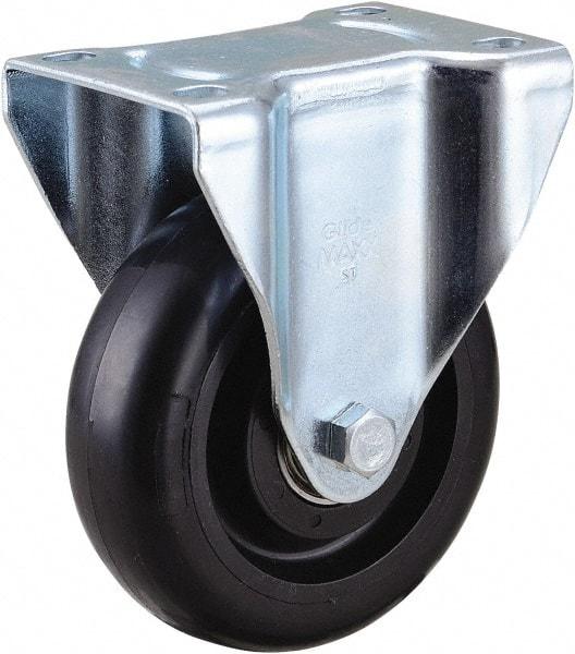Value Collection - 4" Diam x 1-1/4" Wide x 5-13/32" OAH Top Plate Mount Rigid Caster - Polyurethane, 175 Lb Capacity, Ball Bearing, 2-7/8 x 3-5/8" Plate - Eagle Tool & Supply