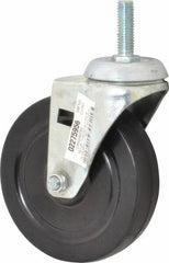 Value Collection - 5" Diam x 1-1/4" Wide x 6-1/8" OAH Stem Mount Swivel Caster - Soft Rubber, 200 Lb Capacity, Plain Bearing, 1/2-13 x 1-1/2" Threaded Stem - Eagle Tool & Supply
