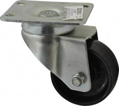 Value Collection - 3" Diam x 1-1/4" Wide x 4-1/8" OAH Top Plate Mount Swivel Caster - Polyolefin, 180 Lb Capacity, Plain Bearing, 2-7/8 x 3-5/8" Plate - Eagle Tool & Supply