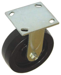 Value Collection - 4" Diam x 2" Wide x 5-5/8" OAH Top Plate Mount Rigid Caster - Phenolic, 800 Lb Capacity, Roller Bearing, 4 x 4-1/2" Plate - Eagle Tool & Supply
