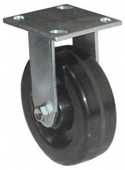 Value Collection - 5" Diam x 2" Wide x 6-1/2" OAH Top Plate Mount Rigid Caster - Phenolic, 1,100 Lb Capacity, Roller Bearing, 4 x 4-1/2" Plate - Eagle Tool & Supply