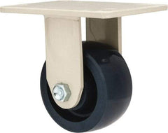 Value Collection - 4" Diam x 2" Wide x 5-5/8" OAH Top Plate Mount Rigid Caster - Polyurethane, 600 Lb Capacity, Roller Bearing, 4-1/2 x 6-1/4" Plate - Eagle Tool & Supply