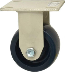 Value Collection - 4" Diam x 2" Wide x 5-5/8" OAH Top Plate Mount Rigid Caster - Polyurethane, 600 Lb Capacity, Delrin Bearing, 4 x 4-1/2" Plate - Eagle Tool & Supply