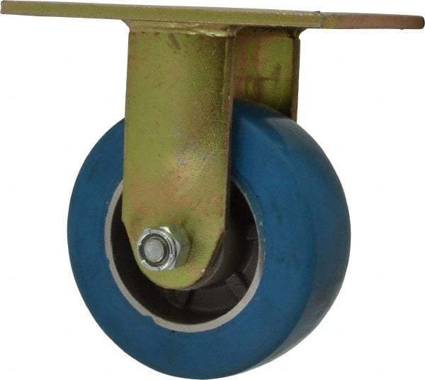 Value Collection - 5" Diam x 2" Wide x 6-1/2" OAH Top Plate Mount Rigid Caster - Polyurethane, 880 Lb Capacity, Roller Bearing, 4-1/2 x 6-1/4" Plate - Eagle Tool & Supply