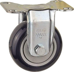 Value Collection - 3" Diam x 1-1/4" Wide x 3-3/4" OAH Top Plate Mount Rigid Caster - Polyurethane, 210 Lb Capacity, Ball Bearing, 3-5/8 x 2-7/8" Plate - Eagle Tool & Supply