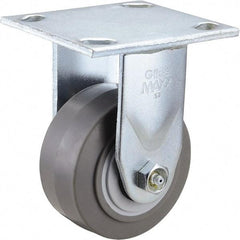 Value Collection - 4" Diam x 2" Wide x 5-5/8" OAH Top Plate Mount Rigid Caster - TPR, 300 Lb Capacity, Roller Bearing, 4 x 4-1/2" Plate - Eagle Tool & Supply