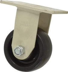 Value Collection - 4" Diam x 2" Wide x 5-5/8" OAH Top Plate Mount Rigid Caster - Polypropylene, 400 Lb Capacity, Roller Bearing, 4 x 4-1/2" Plate - Eagle Tool & Supply