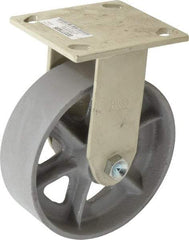 Value Collection - 6" Diam x 2" Wide, Semi-Steel Rigid Caster - 1,200 Lb Capacity, Top Plate Mount, 4" x 4-1/2" Plate, Plain Bearing - Eagle Tool & Supply