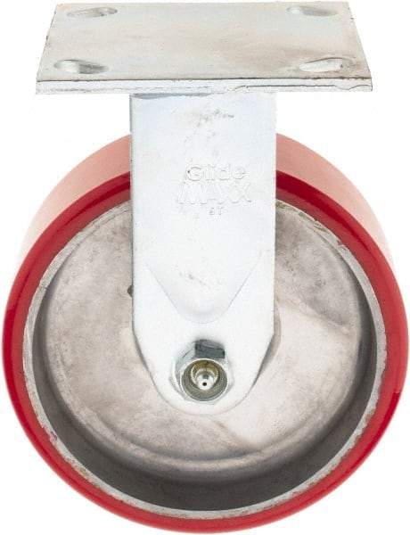 Value Collection - 6" Diam x 2" Wide x 7-1/2" OAH Top Plate Mount Rigid Caster - Polyurethane, 1,100 Lb Capacity, Roller Bearing, 4 x 4-1/2" Plate - Eagle Tool & Supply