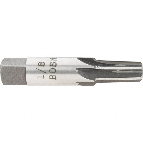 Interstate - 1/8" Pipe, 0.362" Diam, 0.316" Small End Diam, Straight Shank, 3/4" Flute, Taper Pipe Reamer - Eagle Tool & Supply