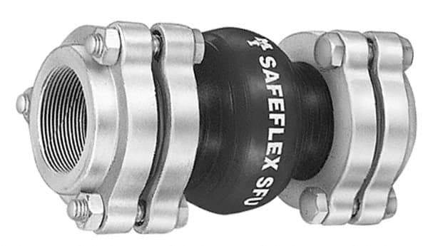 Mason Ind. - 1-1/4" Pipe, EPDM Single Arch Pipe Expansion Joint - 8" Long, 3/8" Extension, 3/4" Compression, 250 Max psi, Female NPT - Eagle Tool & Supply