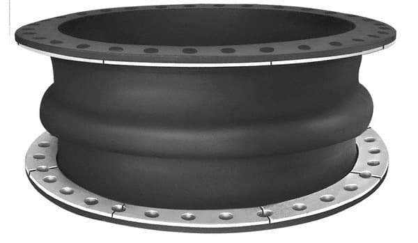Mercer Rubber - 3" Pipe, Chlorobutyl Single Arch Pipe Expansion Joint - 6" Long, 1/2" Extension, 3/4" Compression, 250 Max psi, Flanged - Eagle Tool & Supply