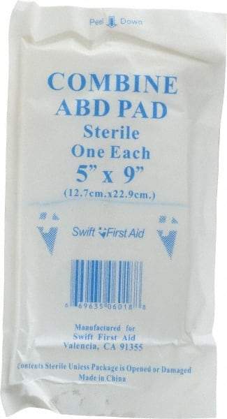 North - 9" Long x 5" Wide, General Purpose Pad - White, Sterile, Gauze Bandage - Eagle Tool & Supply