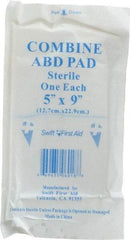 North - 9" Long x 5" Wide, General Purpose Pad - White, Sterile, Gauze Bandage - Eagle Tool & Supply