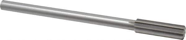 Made in USA - 19/32" High Speed Steel 8 Flute Chucking Reamer - Straight Flute, 0.4355" Straight Shank, 2" Flute Length, 8" OAL - Eagle Tool & Supply