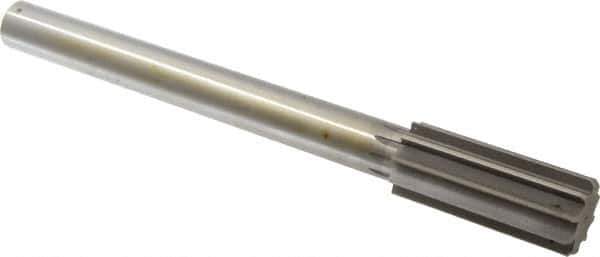 Made in USA - 1-3/8" High Speed Steel 10 Flute Chucking Reamer - Straight Flute, 1" Straight Shank, 3-1/4" Flute Length, 12" OAL - Eagle Tool & Supply