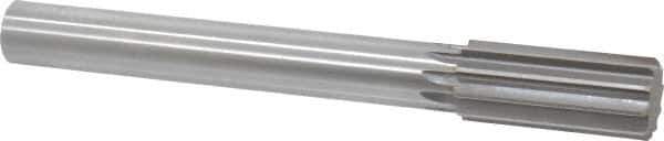 Made in USA - 1-1/2" High Speed Steel 10 Flute Chucking Reamer - Straight Flute, 1-1/4" Straight Shank, 3-1/2" Flute Length, 12-1/2" OAL - Eagle Tool & Supply