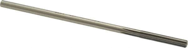 Made in USA - #10 High Speed Steel 6 Flute Chucking Reamer - Straight Flute, 0.186" Straight Shank, 1-1/4" Flute Length, 5" OAL - Eagle Tool & Supply