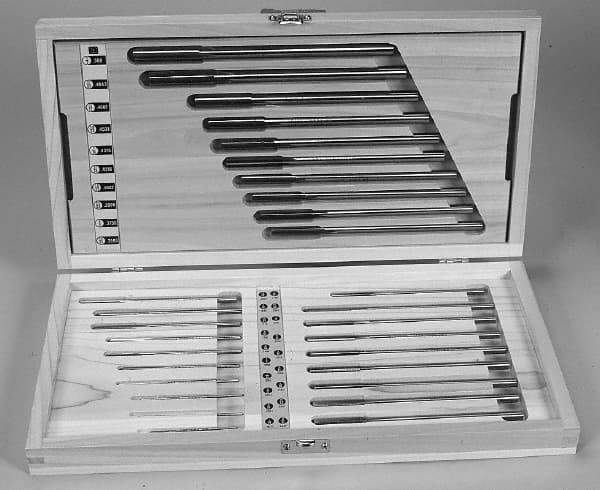 Made in USA - 1/16" to 1/2", Chucking Reamer Set - Spiral Flute, Right Hand Cut, 29 Pieces - Eagle Tool & Supply