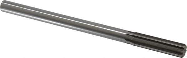 Made in USA - 15.5mm High Speed Steel 8 Flute Chucking Reamer - Straight Flute, 0.5615" Straight Shank, 2-1/4" Flute Length, 9" OAL - Eagle Tool & Supply