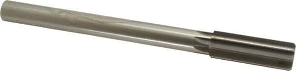 Made in USA - 23.5mm High Speed Steel 8 Flute Chucking Reamer - Straight Flute, 3/4" Straight Shank, 2-5/8" Flute Length, 10" OAL - Eagle Tool & Supply