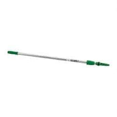 Unger - 156" Long x 1" Diam Aluminum Handle for Unger Products - Threaded Connection, Silver, Telescoping - Eagle Tool & Supply