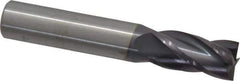 M.A. Ford - 1/2", 1" LOC, 1/2" Shank Diam, 3" OAL, 4 Flute, Solid Carbide Square End Mill - Single End, TiAlN Finish, Spiral Flute, 30° Helix, Centercutting, Right Hand Cut, Right Hand Flute, Series 111 - Eagle Tool & Supply