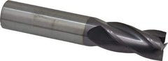 M.A. Ford - 5/8", 1-1/4" LOC, 5/8" Shank Diam, 3-1/2" OAL, 4 Flute, Solid Carbide Square End Mill - Single End, TiAlN Finish, Spiral Flute, 30° Helix, Centercutting, Right Hand Cut, Right Hand Flute, Series 111 - Eagle Tool & Supply