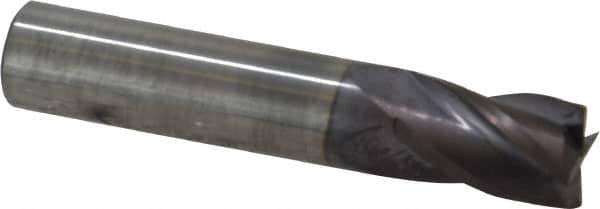 M.A. Ford - 3/8", 5/8" LOC, 3/8" Shank Diam, 2" OAL, 4 Flute, Solid Carbide Square End Mill - Single End, TiAlN Finish, Spiral Flute, 30° Helix, Centercutting, Right Hand Cut, Right Hand Flute, Series 163 - Eagle Tool & Supply