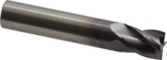 M.A. Ford - 7/16", 5/8" LOC, 7/16" Shank Diam, 2-1/2" OAL, 4 Flute, Solid Carbide Square End Mill - Single End, TiAlN Finish, Spiral Flute, 30° Helix, Centercutting, Right Hand Cut, Right Hand Flute, Series 163 - Eagle Tool & Supply