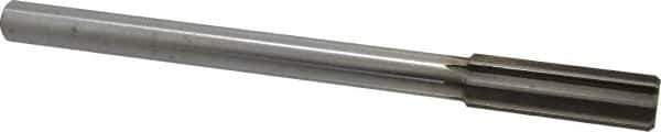 Interstate - 49/64" High Speed Steel Chucking Reamer - Straight Flute, 5/8" Straight Shank, 2-1/2" Flute Length, 9-1/2" OAL - Eagle Tool & Supply