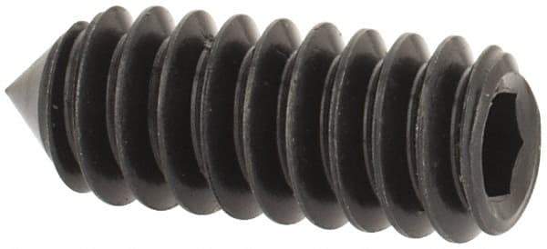 Value Collection - #10-24 UNC, 1/2" OAL, Cone Point Set Screw - Grade 8 Alloy Steel, 3/32" Key - Eagle Tool & Supply