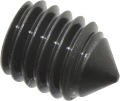 Value Collection - #10-32 UNF, 1/4" OAL, Cone Point Set Screw - Grade 8 Alloy Steel, 3/32" Key - Eagle Tool & Supply