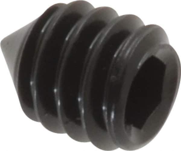 Value Collection - 1/4-20 UNC, 5/16" OAL, Cone Point Set Screw - Grade 8 Alloy Steel, 1/8" Key - Eagle Tool & Supply