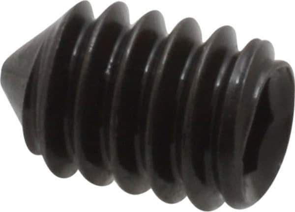 Value Collection - 1/4-20 UNC, 3/8" OAL, Cone Point Set Screw - Grade 8 Alloy Steel, 1/8" Key - Eagle Tool & Supply