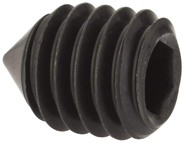 Value Collection - 3/8-16 UNC, 1/2" OAL, Cone Point Set Screw - Grade 8 Alloy Steel, 3/16" Key - Eagle Tool & Supply