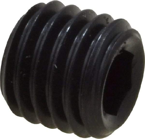 Value Collection - 1/4-28 UNF, 1/4" OAL, Oval Point Set Screw - Grade 8 Alloy Steel, 1/8" Key - Eagle Tool & Supply