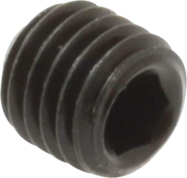 Value Collection - 1/4-28 UNF, 1/4" OAL, Flat Point Set Screw - Grade 8 Alloy Steel, 1/8" Key - Eagle Tool & Supply