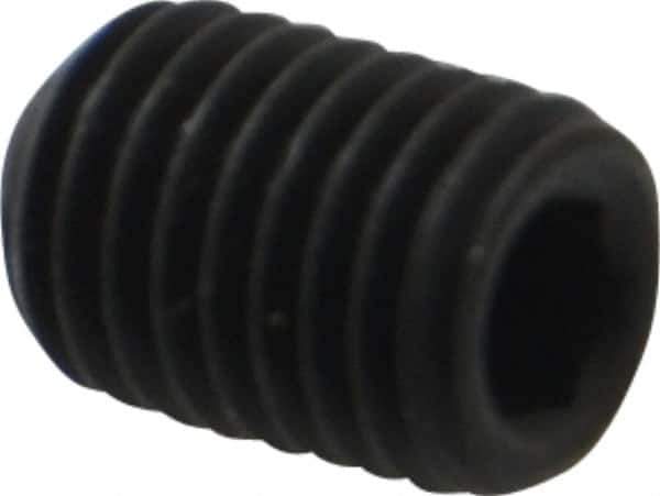 Value Collection - 1/4-28 UNF, 3/8" OAL, Flat Point Set Screw - Grade 8 Alloy Steel, 1/8" Key - Eagle Tool & Supply