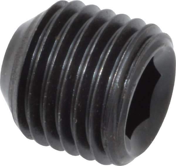 Value Collection - 3/8-24 UNF, 3/8" OAL, Flat Point Set Screw - Grade 8 Alloy Steel, 3/16" Key - Eagle Tool & Supply
