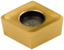 Seco - CCMX060304 E06 Grade F40M Carbide Milling Insert - TiAlN/TiN Finish, 0.138" Thick, 0.263" Inscribed Circle, 0.016" Corner Radius - Eagle Tool & Supply
